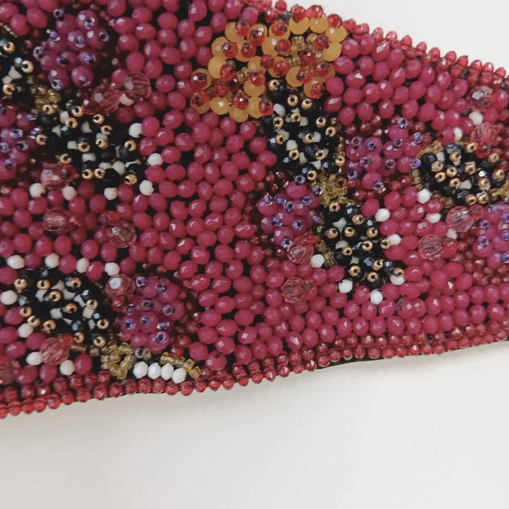 ZARA Women's Purple Beaded Sash Belt 7521 037 611 Size 32/US 14